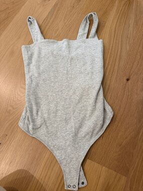 Abercrombie & Fitch Light Gray Ribbed Tank Bodysuit